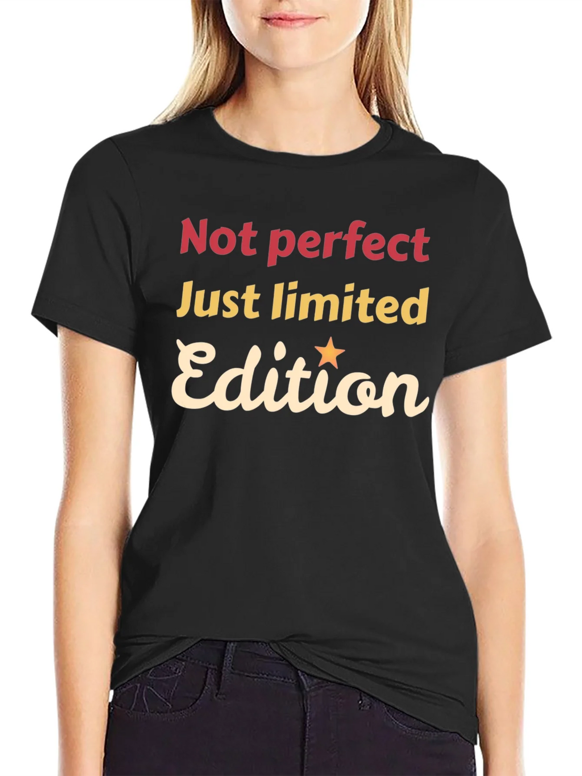 Not Perfect Just Limited Edition Black Graphic Tee