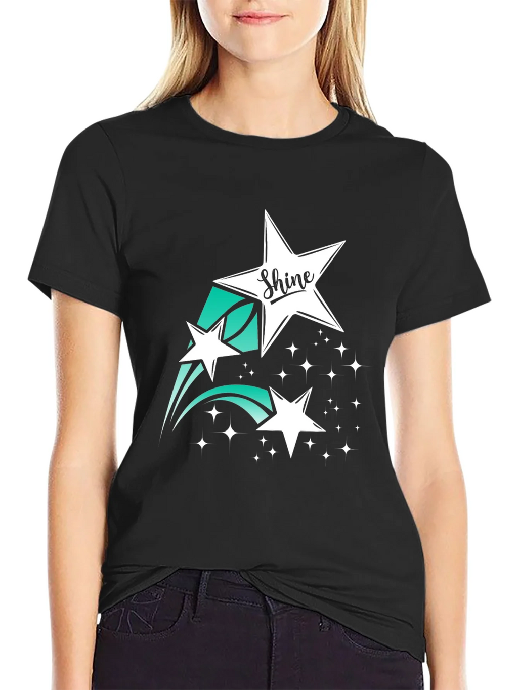Shine Star Graphic Tee - Black