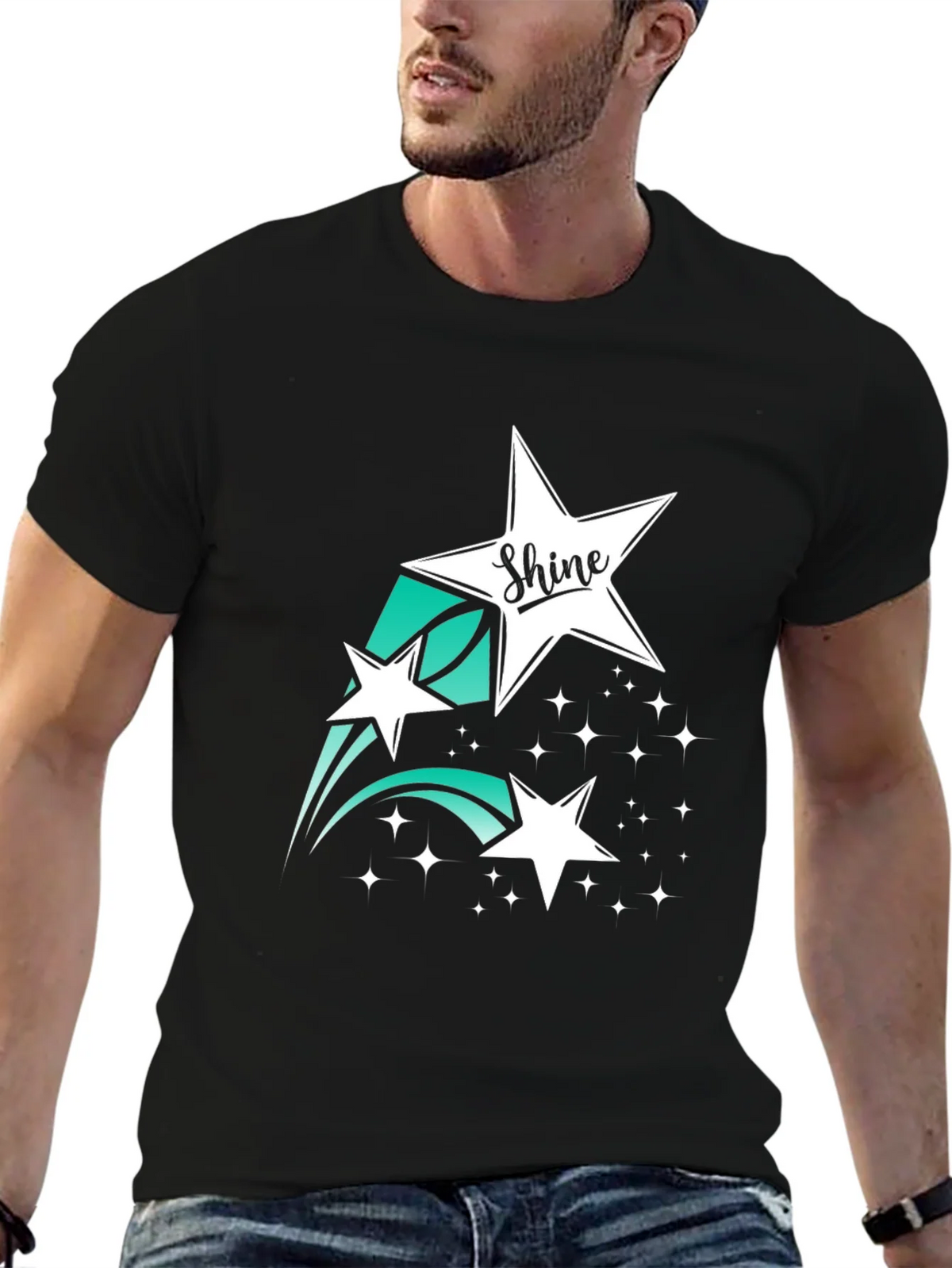 Shine Star Graphic Tee - Black